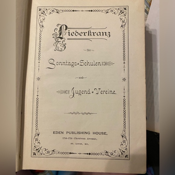 Antique German Song Book Liederkranz Für Somitages Schulen 1898 - Picture 4 of 12